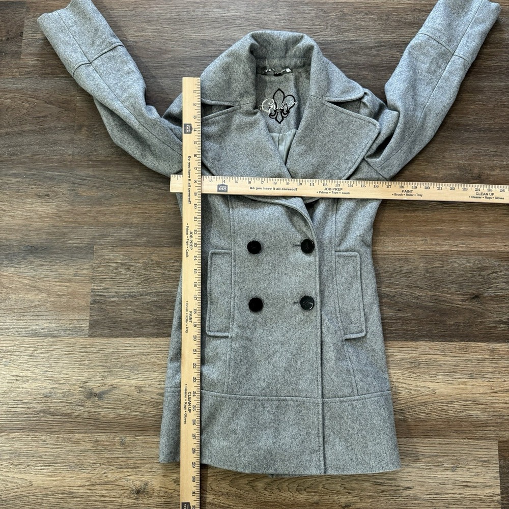 Y2K Style Guess‎ Peacoat Overcoat Gray Women's Sz XS Streetwear Goth - Picture 6 of 7